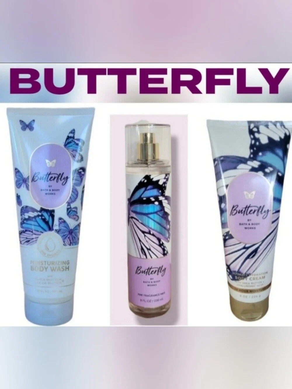 Bath & Body Works Butterfly Bath Set - Blue, Purple